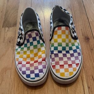 Vans Multicolor Checkered Slip-On Flats